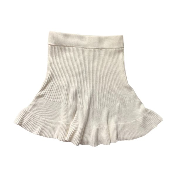 Free People Solid Gold Ribbed Cream Cable Sweater Skirt Small - Picture 2 of 8